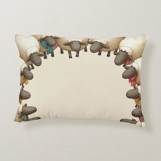 Schapen zingen om je heen accent kussen (Achterkant)