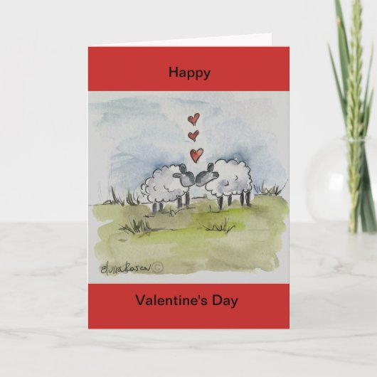 Schapen zoenen feestdagen kaart (Voorkant)