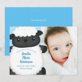 Schapenblauw Baby shower Kaart (Voorkant / Achterkant)