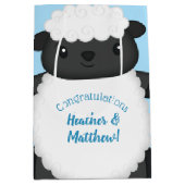 Schapenblauw Baby shower Medium Cadeauzakje (Voorkant)