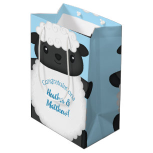 Schapenblauw Baby shower Medium Cadeauzakje