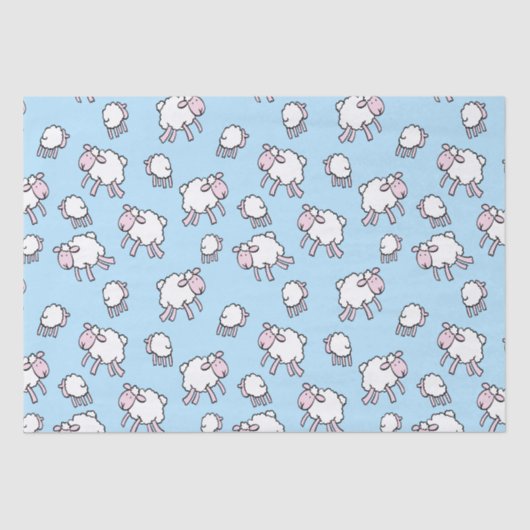 schapenblauw verpakkingspapier tissuepapier (Voorkant)