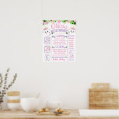 Schapenbloemen Birthday Party board Poster (Keuken)