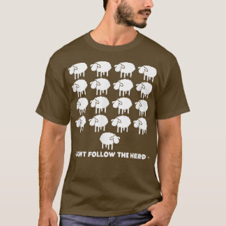 Schapenboer volgt het vee Boerderij niet T-shirt