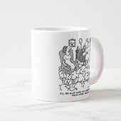 Schapenboer werkt vanuit huis met zijn schapen grote koffiekop (Voorkant rechts)