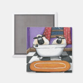schapendaling | Schapen nemen een badillustratie Magneet (Voorkant / Achterkant)
