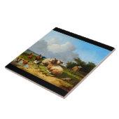 Schapendeeg Eenden kippen Boerderij Tile Tegeltje (Zijkant)