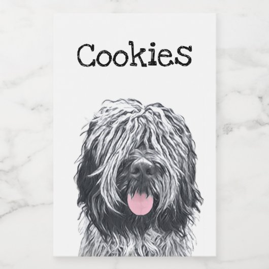 Schapendo Dutch sheepdog Voedselcontainer Etiket (Enkel label)