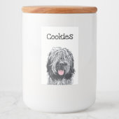 Schapendo Dutch sheepdog Voedselcontainer Etiket (Voorkant)