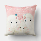 Schapenfamilie baby meisje geboorte record geboort kussen (Voorkant)