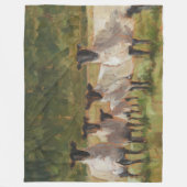 Schapenfamilie Fleece Deken (Voorkant)