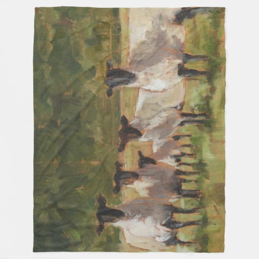 Schapenfamilie Fleece Deken (Voorkant)