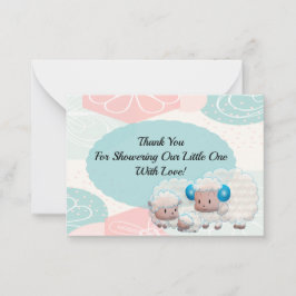 Schapenfamilie op Abstracte achtergrond Hartelijk Notitiekaartje