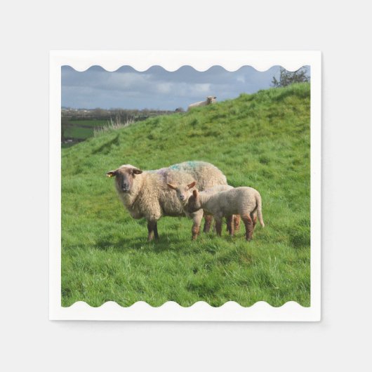 Schapenfamilie Servetten (Voorkant)