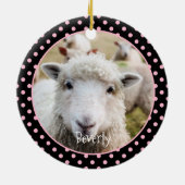 Schapengepersonaliseerde keramische versiering keramisch ornament (Achterkant)