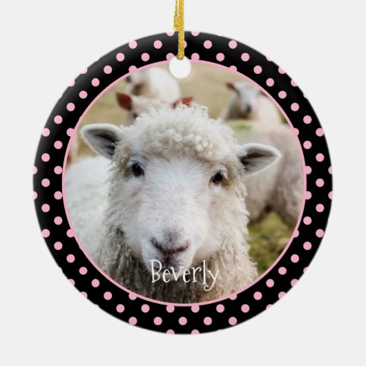 Schapengepersonaliseerde keramische versiering keramisch ornament (Achterkant)