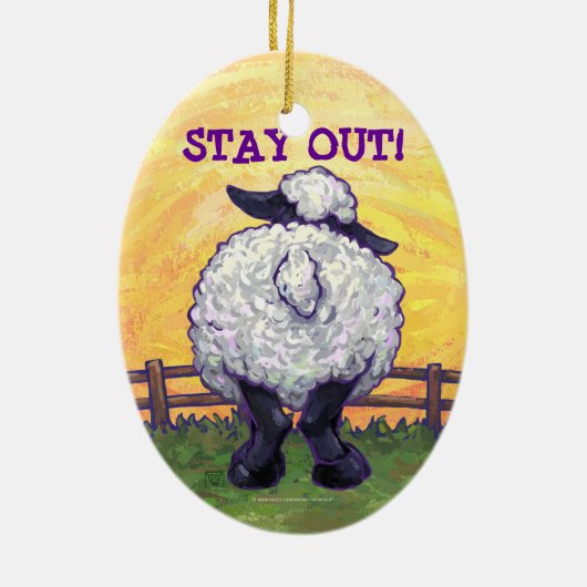 Schapengeschenken en -Accessoires Keramisch Ornament (Achterkant)