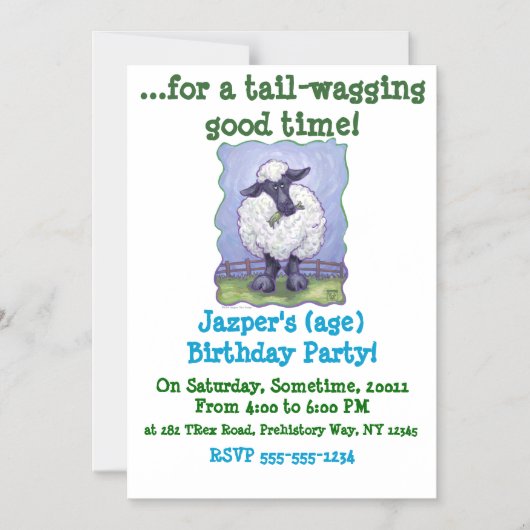 Schapengeschenken en -Accessoires Magnetische Uitnodiging (Voorkant)