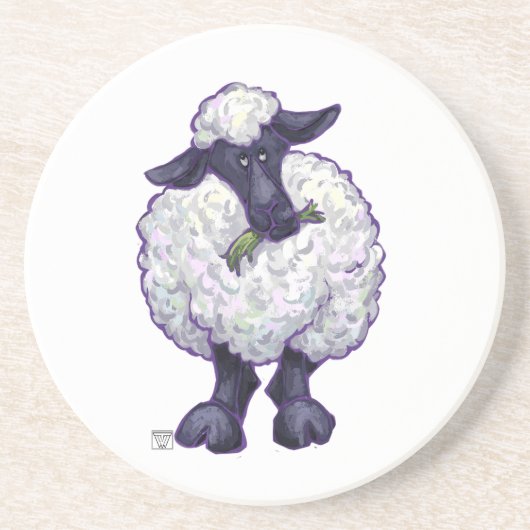 Schapengeschenken en -Accessoires Zandsteen Onderzetter (Voorkant)