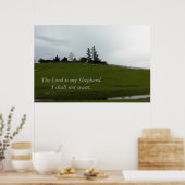 Schapengrazing in het groendeegment nabij de hond poster (Keuken)