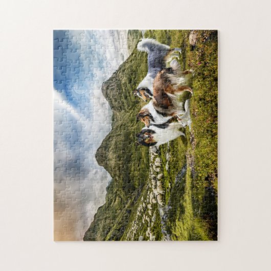 Schapenherders met ruige kolonies in de Schotse Ho Legpuzzel (Verticaal)