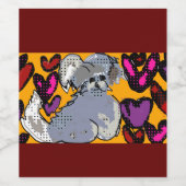 Schapenhond harst tweetone koffie mok Wooden Box S Wijn Etiket (Enkel label)