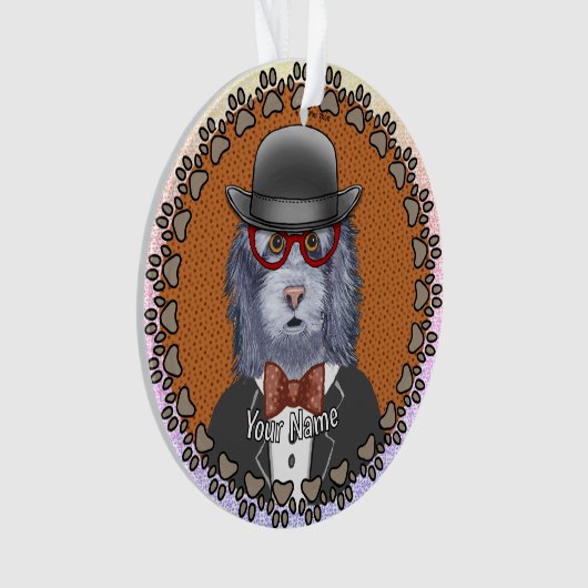 Schapenhondenbril Ornament (voorkant)