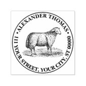  schapenhouderijdieren tekening c adres  zelfinktende stempel (Design)