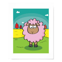 Schapenillustratie - Kinder Boerderij Animal Art P