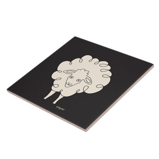 Schapenkeramische Tegel Tegeltje (Zijkant)