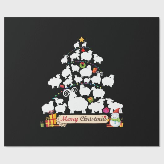 Schapenkerstboomcadeautjes | Vreemde kerstcadeautj Cadeaupapier (Vlak)