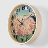 Schapenklok - "Woolie One"-vierkante wandklok (Hoek)