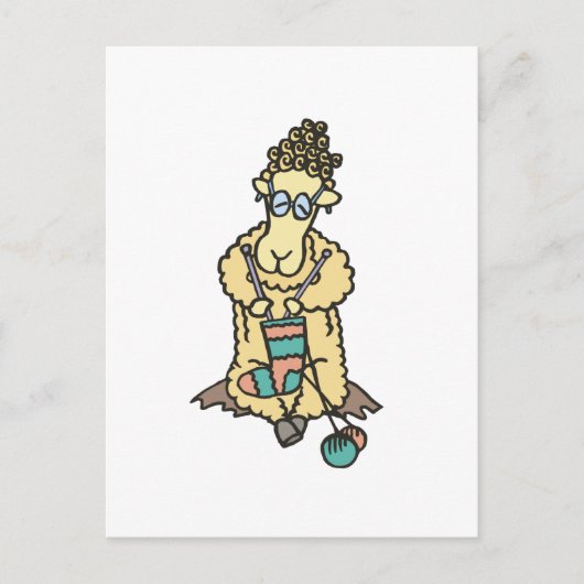 Schapenknitting Briefkaart (Voorkant)