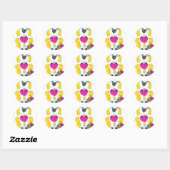 Schapenknitting Heart Ronde Sticker (Vel)