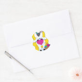 Schapenknitting Heart Ronde Sticker (Envelop)