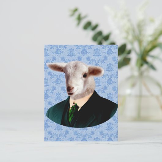 Schapenkop met Briefkaart van het menselijk lichaa (Staand voorkant)