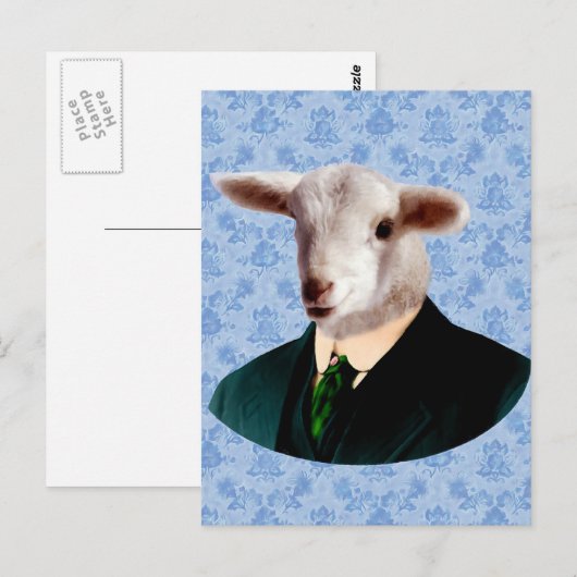 Schapenkop met Briefkaart van het menselijk lichaa (Voorkant / Achterkant)