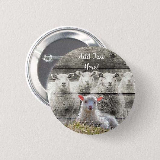 Schapenkoppel Baby Lamb Button (Voorkant /achterkant)