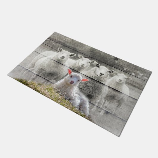 Schapenkoppel Baby lampvoet Deurmat (Schuin)