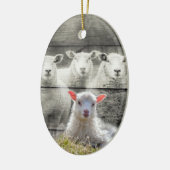 Schapenkoppel Baby lampvoet Keramisch Ornament (Links)