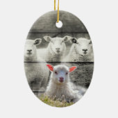 Schapenkoppel Baby lampvoet Keramisch Ornament (Achterkant)