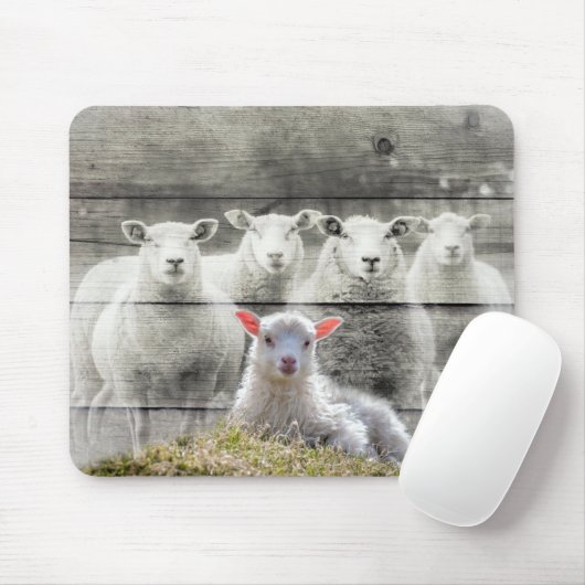 Schapenkoppel Baby lampvoet Muismat (Met muis)