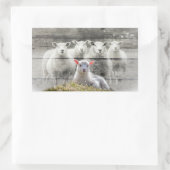 Schapenkoppel Baby lampvoet Rechthoekige Sticker (Tas)