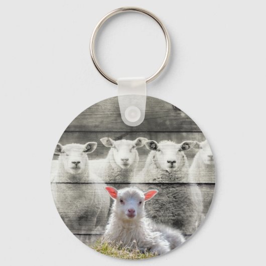 Schapenkoppel Baby lampvoet Sleutelhanger (Voorkant)