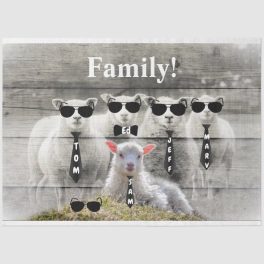 Schapenkoppel Baby lampvoet Tissuepapier (Voorkant)