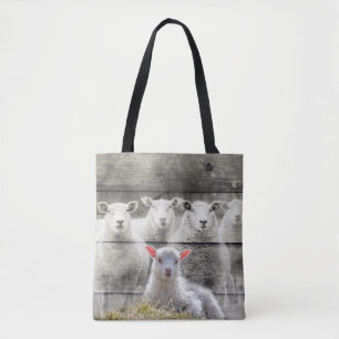 Schapenkoppel Baby lampvoet Tote Bag