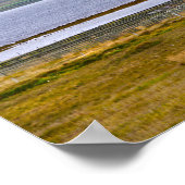 Schapenkoraal door een Fjord, IJsland Poster (Hoek)