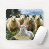 Schapenkudde Schapen Baby Lamb Muismat (Met muis)