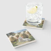 Schapenkudde Schapen Baby Lamb Schapen Boerderij Stenen Onderzetter (Zijkant)