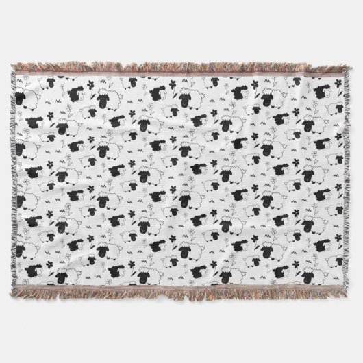 Schapenkuil, zwart en wit deken (Voorkant)